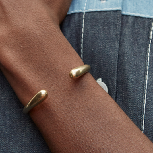 Delicate Dash Cuff – Handcrafted Brass Bracelet by SOKO | Minimalist Ethical Jewelry