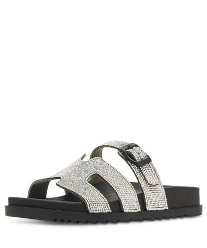 Madden Girl Womens Darliing Slide Sandal Black Multi 5