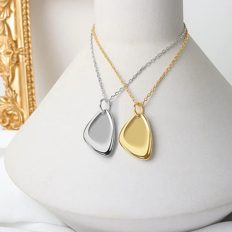 Minimalist Silver Triangle Necklace for Women - Gift