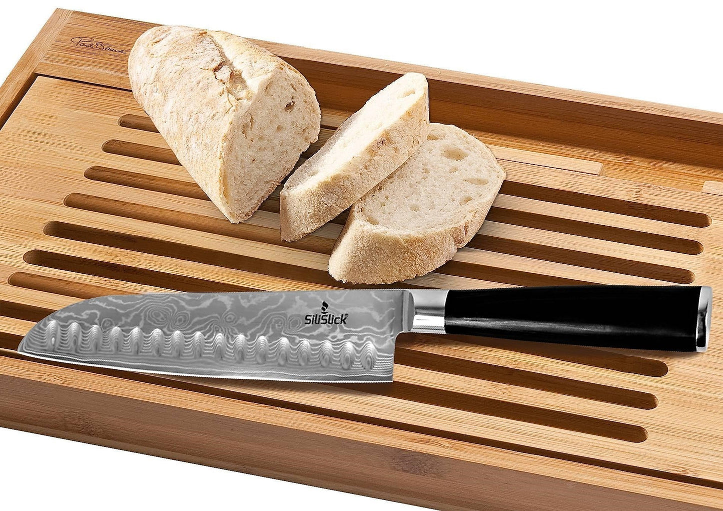 Damascus Santoku Knife – VG-10 Japanese Steel | Wave Pattern Blade