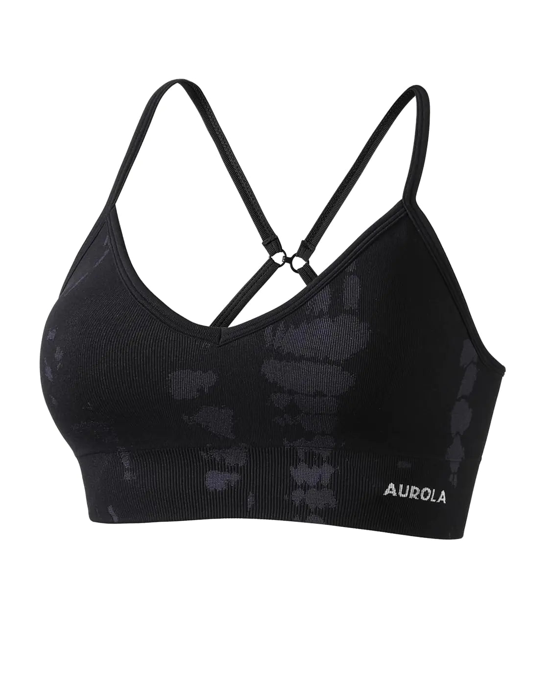AUROLA Serpent Seamless Sports Bras for WomenBackless Padded Strappy Workout Gym Yoga Crop TopsBlackXS