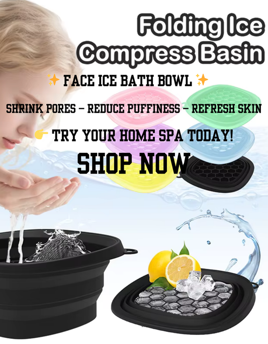Square Foldable Silicone Face Ice Bath Bowl – Portable Skincare Dipping Tool