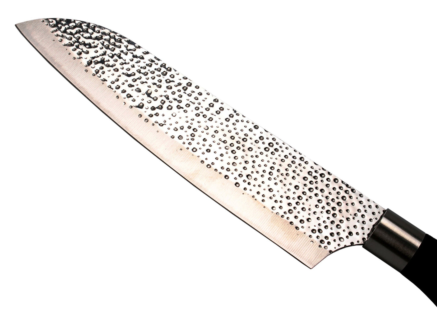 3-Piece Kitchen Knife Set – Embossed Hammered Blades | Santoku, Bread & Utility