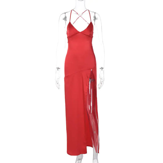 2024 Spring Women's Fashion V-Neck Backless Dress