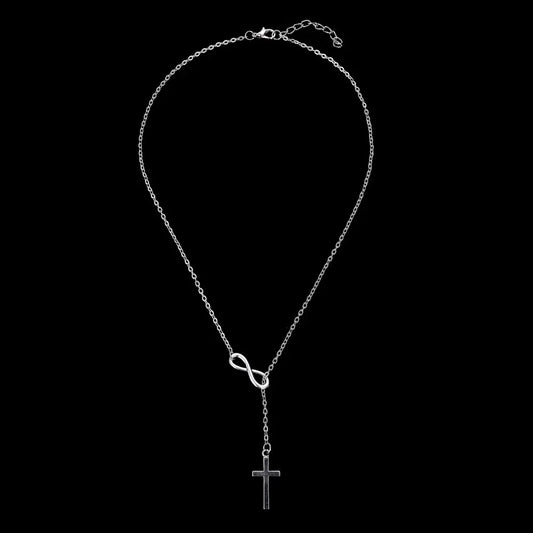 Simple Solid Color Cross Necklace for Women