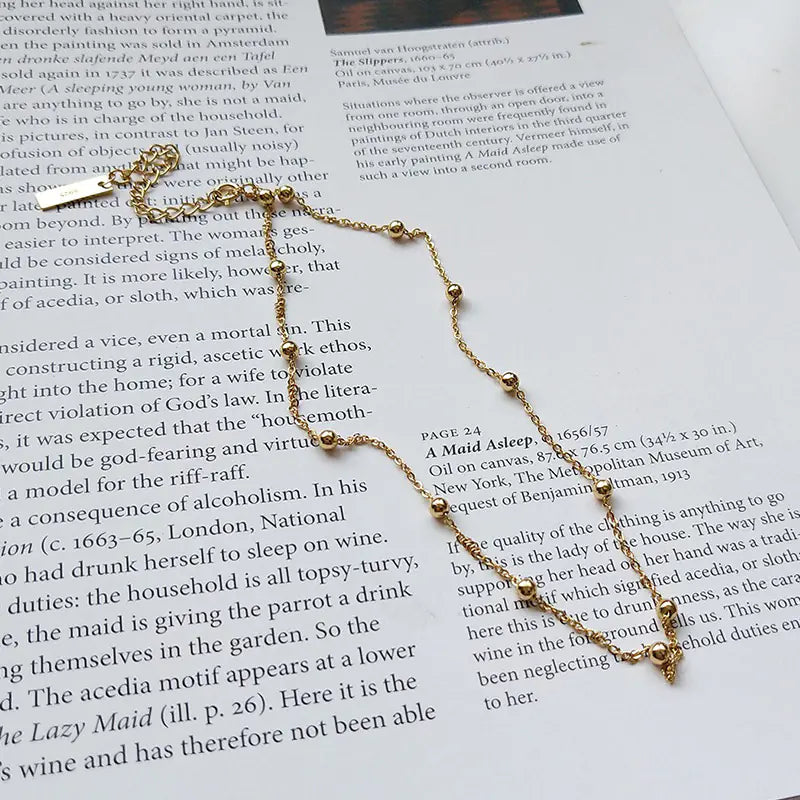 925 Silver Beaded Choker Necklace for Women