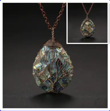 Natural Abalone Shell Pendant Necklace for Women