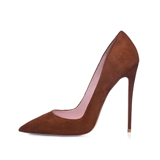 Suede High Heels, Pointed Toe Women's Office Shoes