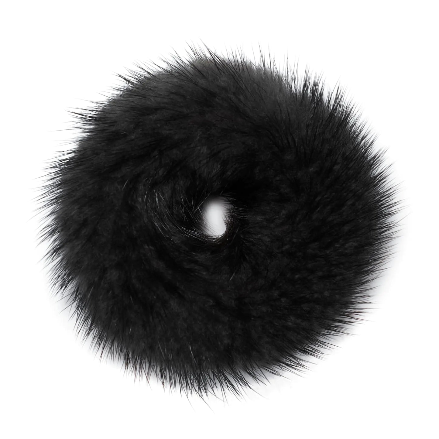 surell Mink Pom Ponytail Holder - Gentle Damage Free Hair Tie - Hair Beauty Accessories - Mink Fur Womans Girls Hair Care Gift (Beige)