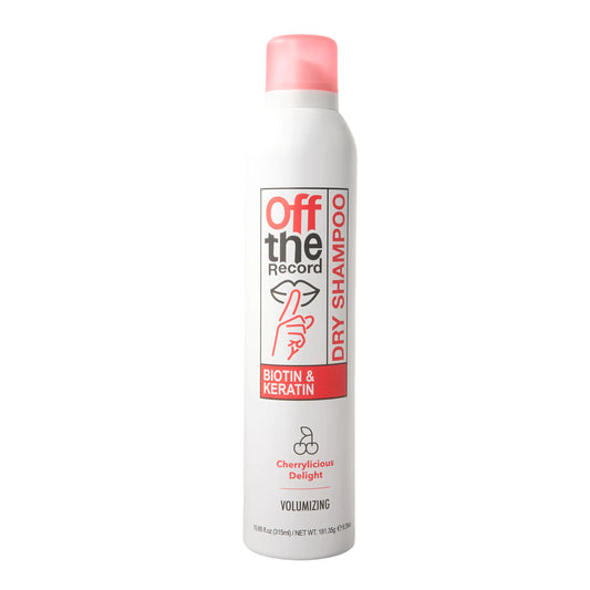 OFF THE RECORD Dry Shampoo - Cherrylicious Delight | Volumizing & Frizz Control | Biotin + Keratin | Smoothness Shine and Hair Care | 10.65 oz