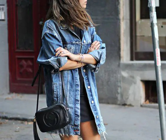 Loose Fit Denim Jacket for Women – Casual Oversized Jean Coat for Autumn Winter