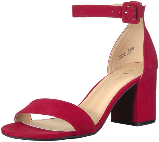 CL by Chinese Laundry Womens Jody Heeled Sandal Ruby red Suede 7.5 M US