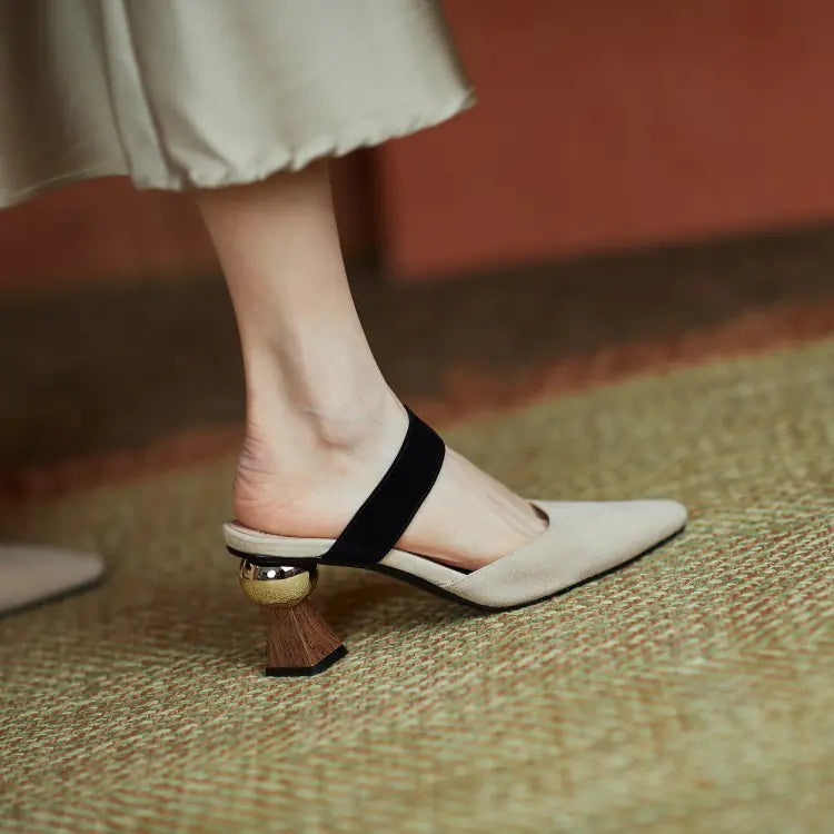 2023 New All-Leather Women's High Heel Shoes