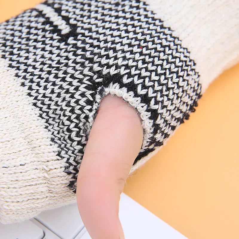 Half-Finger Knit Gloves for Students - Warm Cycling Gear