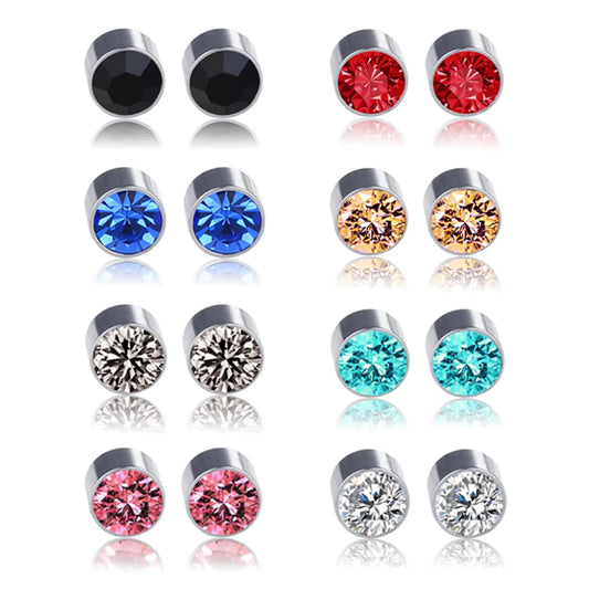 8 Pairs Magnetic Acupressure Earrings | Non-Piercing Slimming & Detox Fake Stud Set