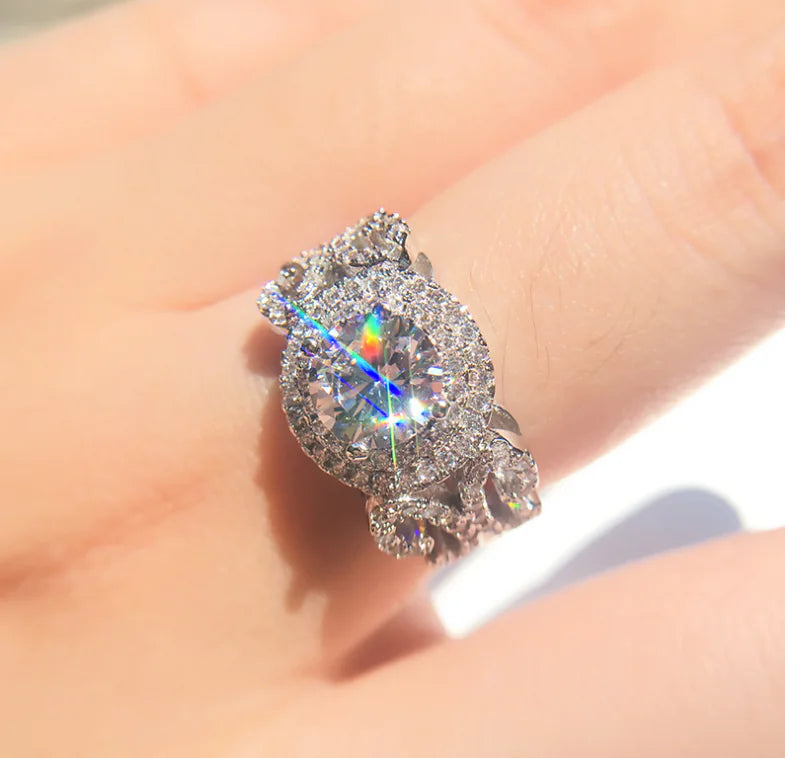 Women's Zircon Ring, Engagement Diamond Ring