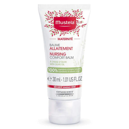 Mustela Maternity Nursing Comfort Balm - Natural Pregnancy Skincare Nipple Cream for Breastfeeding with Olive Oil - Vegan & Fragrance Free - 1.01 fl. oz.