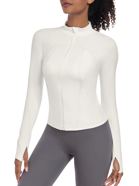 VUTRU Zip UP Athletic Jacket Lightweight Yoga Jacket Workout Running Jacekts for Women Cropped Jacekt with Pockets