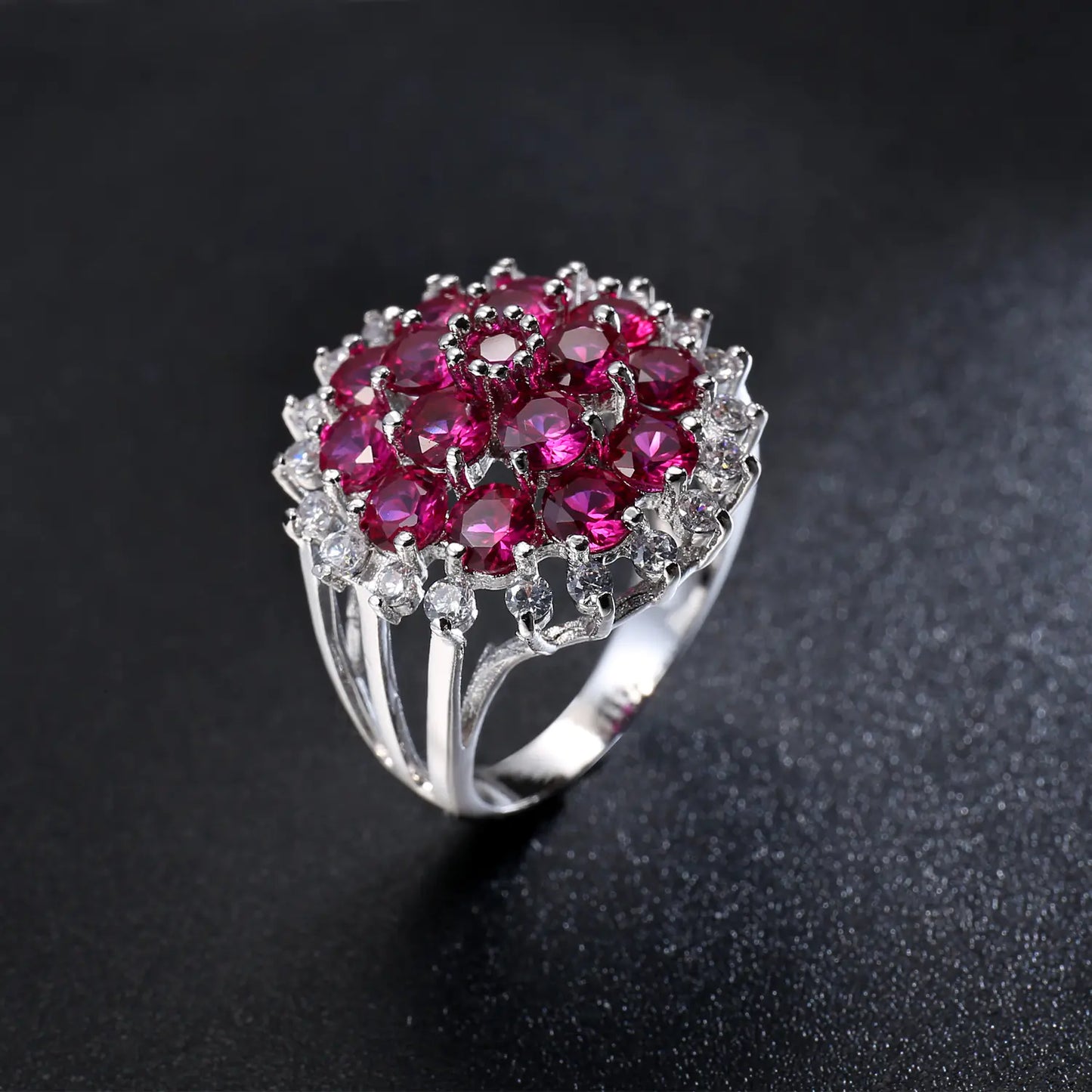 Red Garnet Zircon Ring, Gemstone Ring