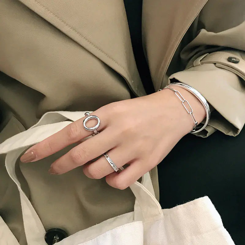 Oval Ring - Versatile Silver Band Ring