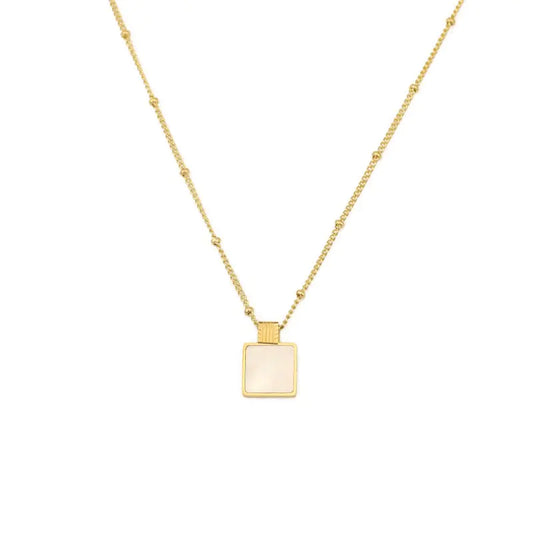 Vintage Square Natural Shell Choker Necklace for Women