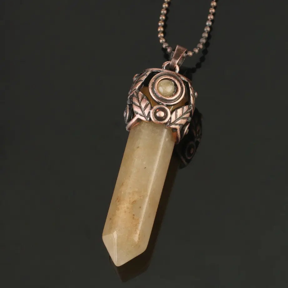 Natural Amethyst Hexagonal Pendant Necklace for Women