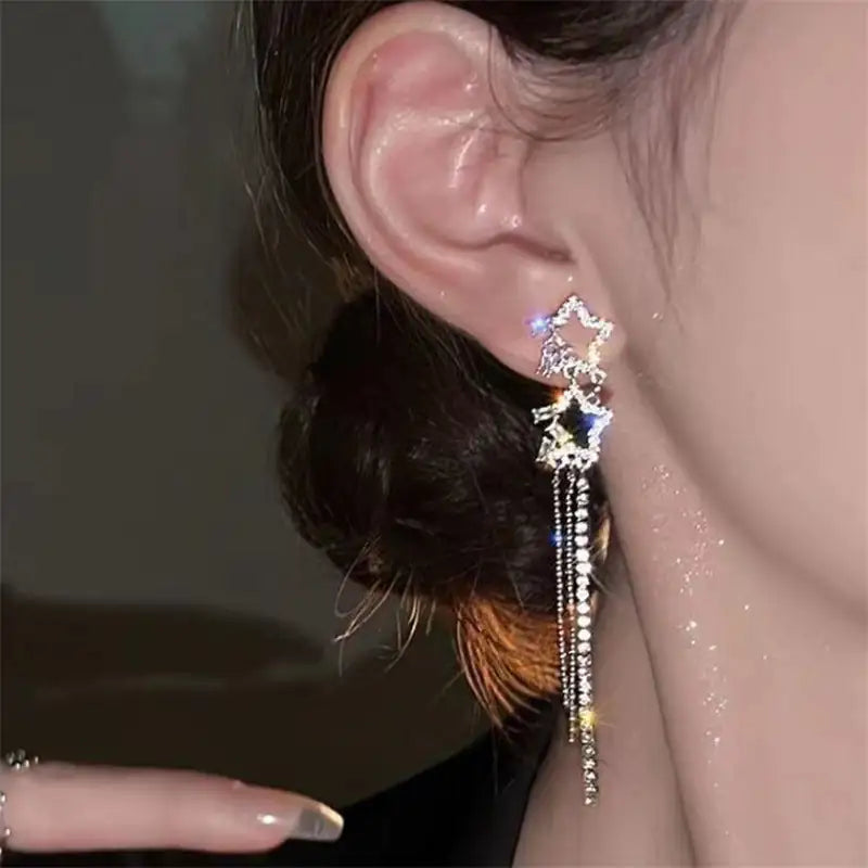 Water Drop Tassel Earrings Earrings Simple