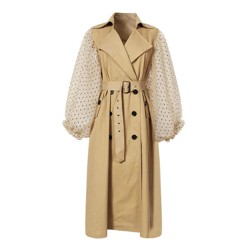 Chic Loose Long Sleeve Polka Dot Fall Jacket for Women