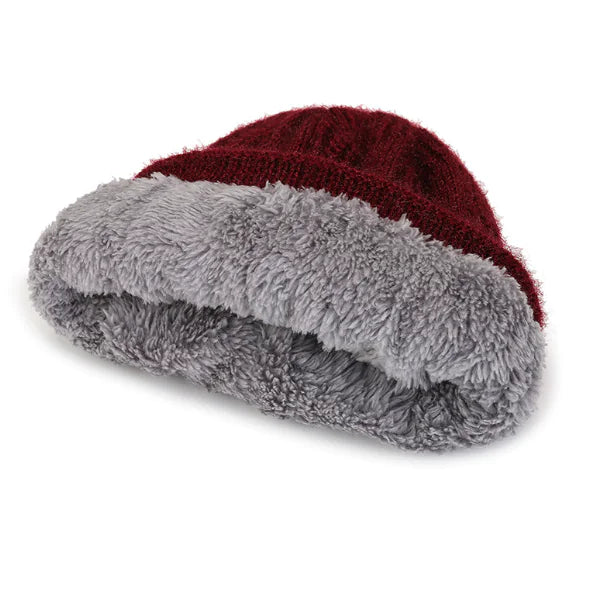 Fleece Lined Padded Warm Woolen Cap