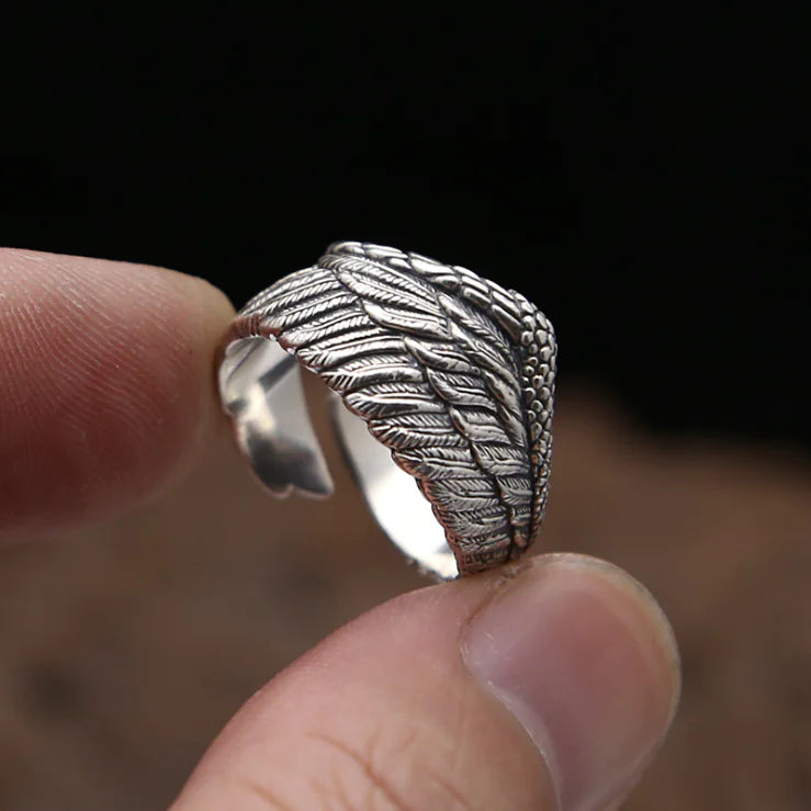 Eagle Wing Ring, 925 Sterling Silver Men's Ring