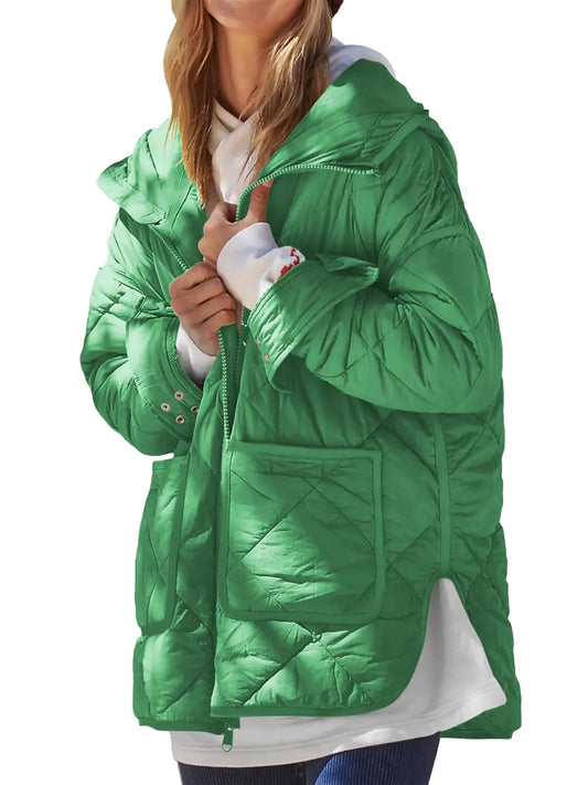 Dyexces Women’s Quilted Puffer Winter Coat – Lightweight Hooded Jacket