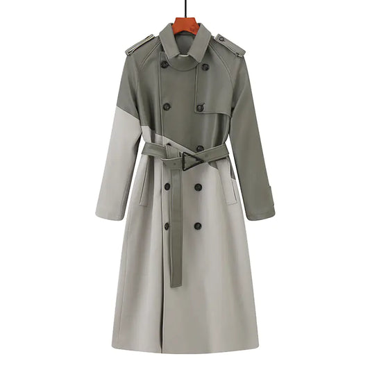 Women's Long Windbreaker Jacket in Contrast Colors