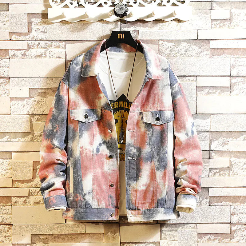 Men's Camouflage Color Denim Jacket