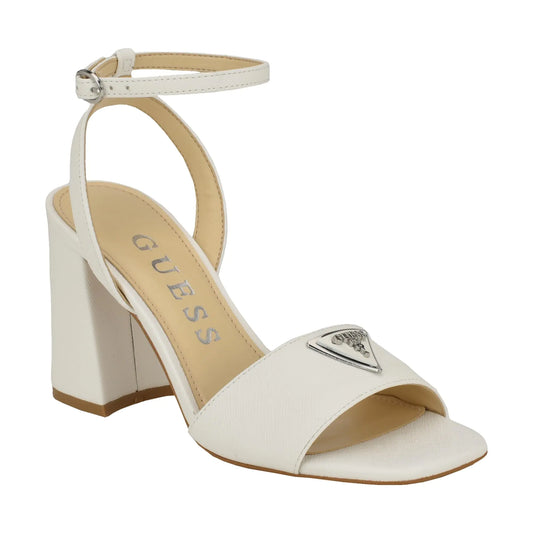 Guess Womens GELYAE Heeled Sandal White 140 10