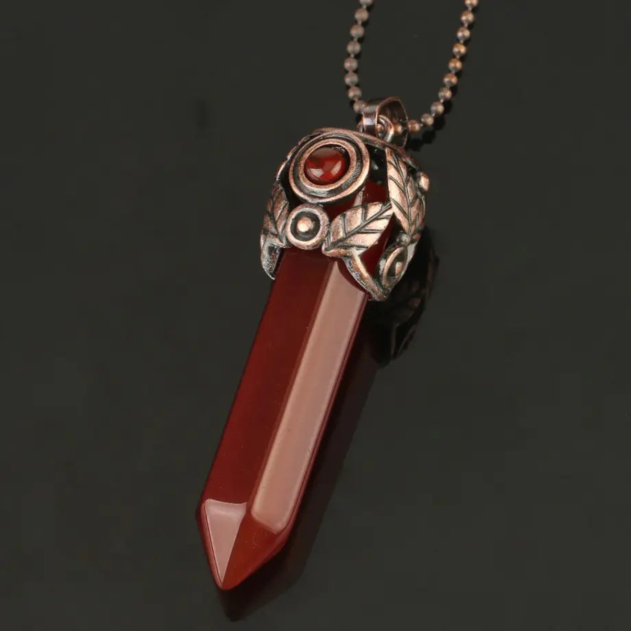 Natural Amethyst Hexagonal Pendant Necklace for Women