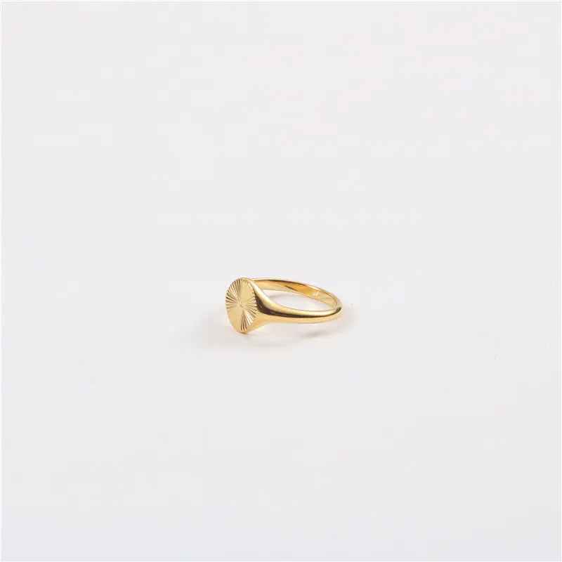 Titanium Steel Heart Ring & Vintage Star Gold Ring