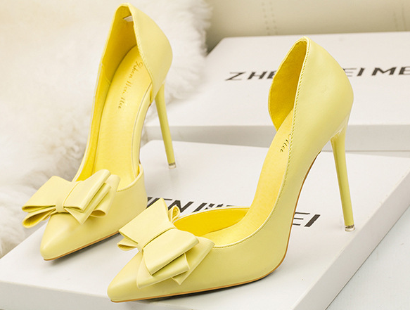 Women's Bow High Heels with Pointed Toe