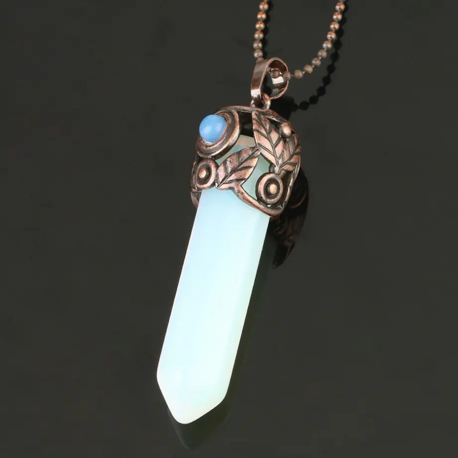 Natural Amethyst Hexagonal Pendant Necklace for Women