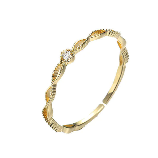 Diamond Ring Women's Design - Fried Dough Twists Style
