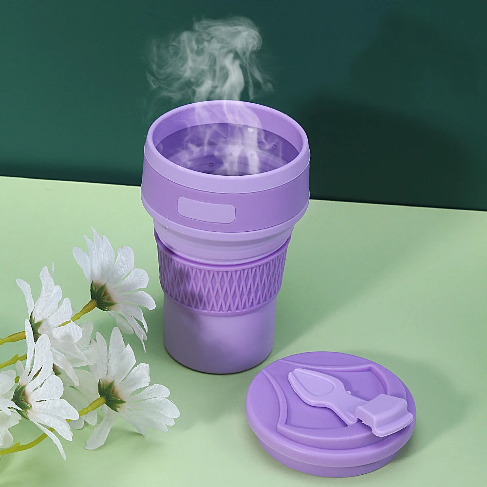 Silicone Folding Water Cup Portable Travel Sports Cup Outdoor Camping Portable Folding Coffee Cup Accompanying Water Cup