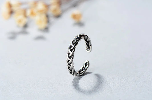 Personalized Chain Ring, Twisted Ring, Minimalist Ring