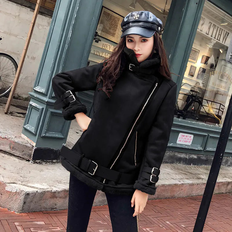 Chic Short Faux Shearling Jacket for Women