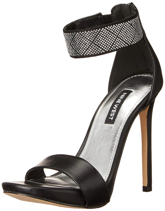 Nine West Womens UTELL3 Heeled Sandal Black 9.5