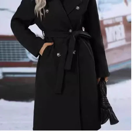 Women's Thick Lace-up Double-breasted Trench Coat