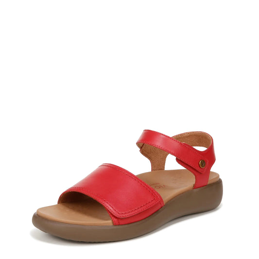 VIONIC Womens Awaken Ankle Straps Heeled Sandal Red Leather 12