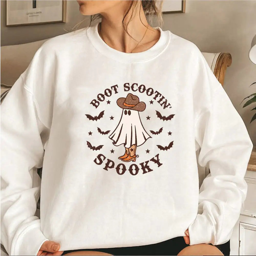 Cowboy Ghost Halloween Hoodie - Boot Scootin Spooky