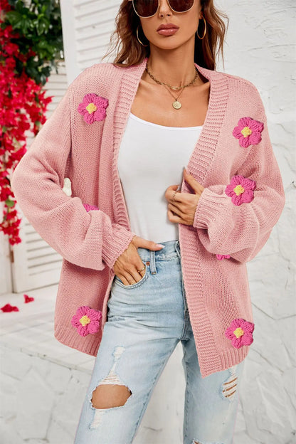 2022 Winter Plus Size Floral Cardigan for Women