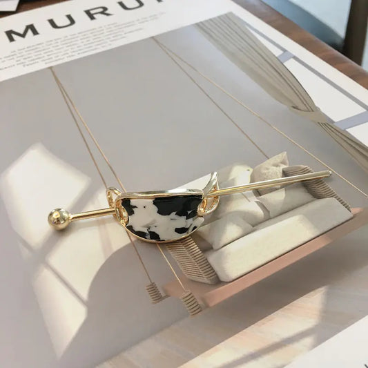 Geometric Alloy Hairpin for Vintage Elegant Style