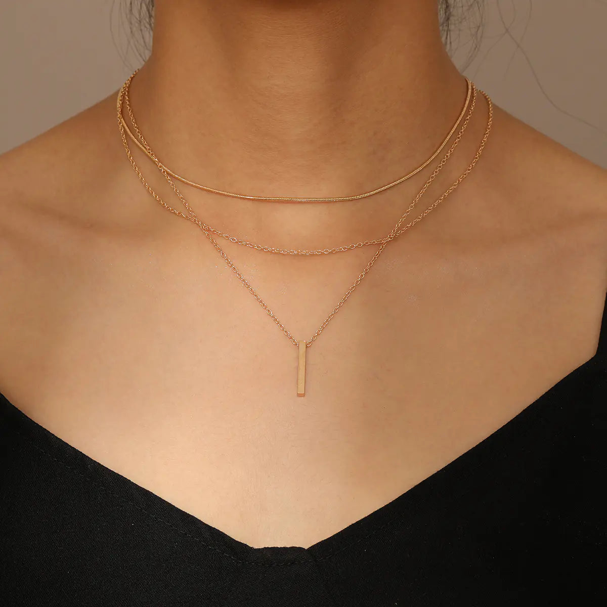 Minimalist Layered Pendant Necklace for Women