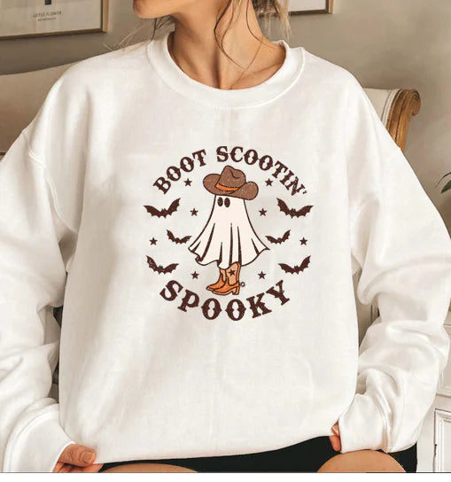 Cowboy Ghost Halloween Hoodie - Boot Scootin Spooky
